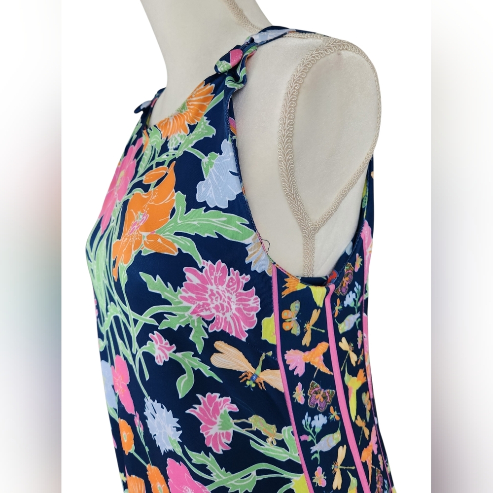 Gretchen Scott Designs Navy Floral One-Piece with Contrast Button Strap - Picture 9 of 12